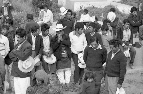 Mayan civilians at a cemetery, Chimaltenango, 1982