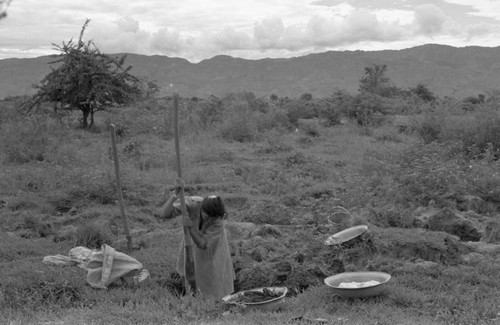 Woman extracting clay, La Chamba, Colombia, 1975