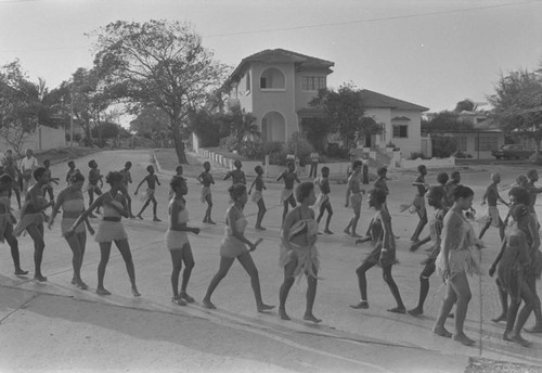 Girls and boys performing at carnival, Barranquilla, ca. 1978