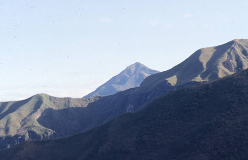 A panoramic view of the mountains, Tierradentro, Colombia, 1975