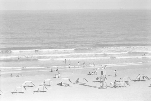 Woman selling fruit at the beach, Cartagena, ca. 1978