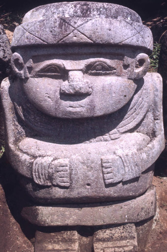 Stone statue of a woman, San Agustín, Colombia, 1975