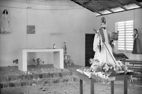 Staute of San Basilio inside the church, San Basilio de Palenque, 1975