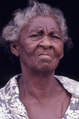 Woman close-up, San Basilio de Palenque, 1976