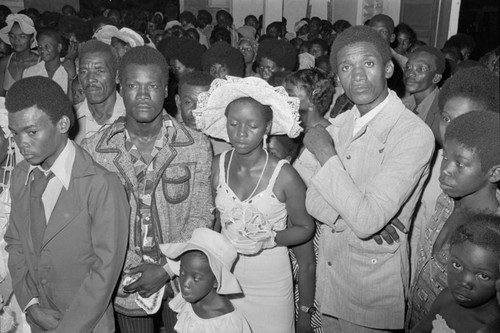 Wedding couple inside church, San Basilio del Palenque, ca. 1978