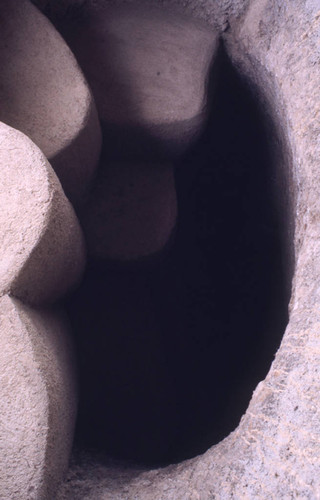 Entrance into a hypogeum, Tierradentro, Colombia, 1975