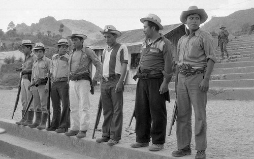 Army training Mayan civilians, Chajul, 1982