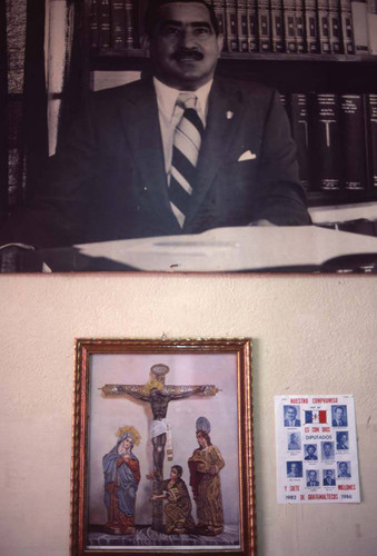 Portrait of presidential candidate Mario Sandoval Alarcón, Guatemala City, 1982