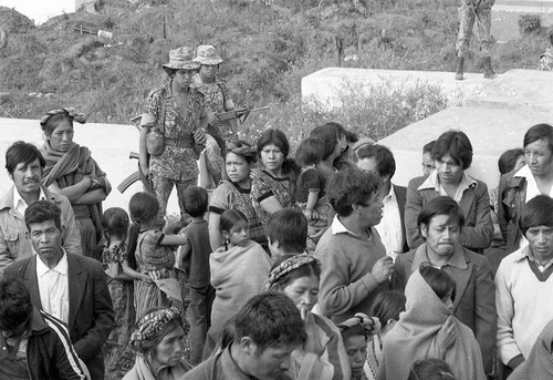 Mayan civilians at a cemetery, Chimaltenango, 1982