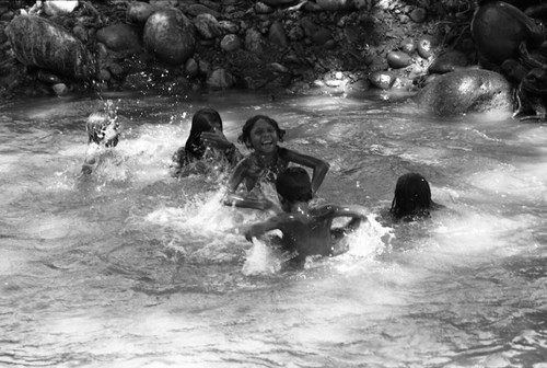 Women and children in river, La Guajira, Colombia, 1976