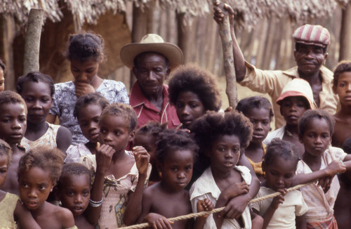 Children standing in front of boxing ring, San Basilio de Palenque, 1976