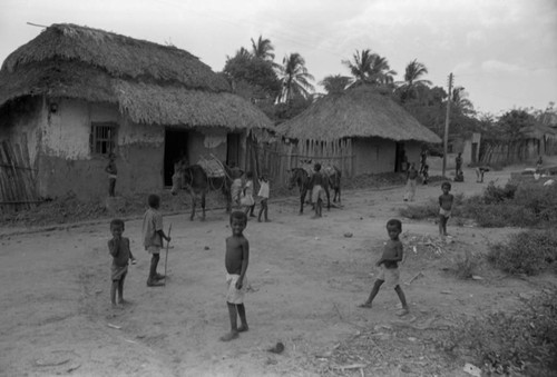 Children playing on the road, San Basilio de Palenque, 1976