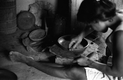 Artisan at work, La Chamba, Colombia, 1975