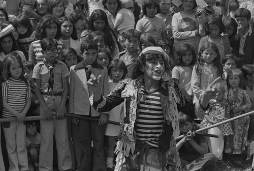 A clown show, Tunjuelito, Colombia, 1977