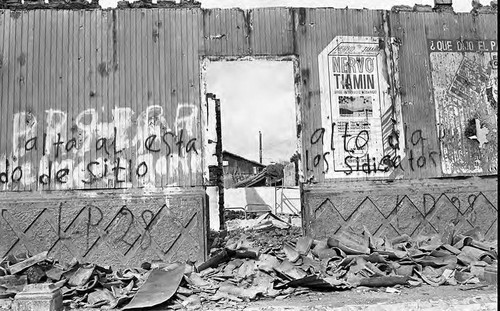 Destroyed barracks, San Agustín, Usulután, 1983