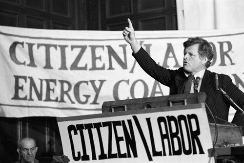 Ted Kennedy at podium, Philadelphia, 1980