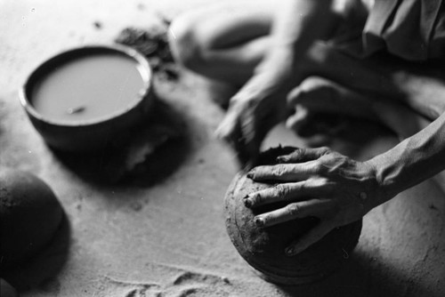 Artisan at work, La Chamba, Colombia, 1975