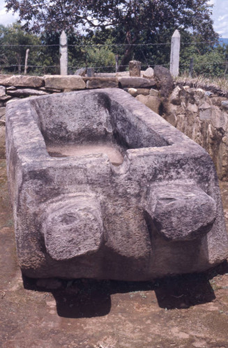 Monolithic stone sarcophagus, San Agustín, Colombia, 1975