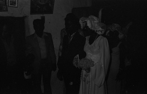 Wedding couple standing in a room, San Basilio del Palenque, ca. 1978