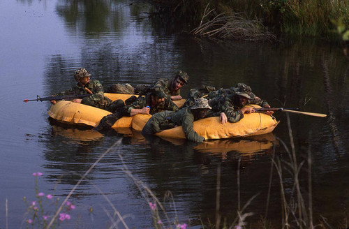 Survival school students attempt a beachhead assault, Liberal, 1982