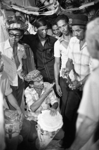 Men playing congas, Barranquilla, Colombia, 1977