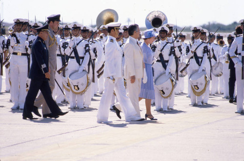 Queen Elizabeth II and the Mexican President Miguel de la Madrid, Mexico, 1984