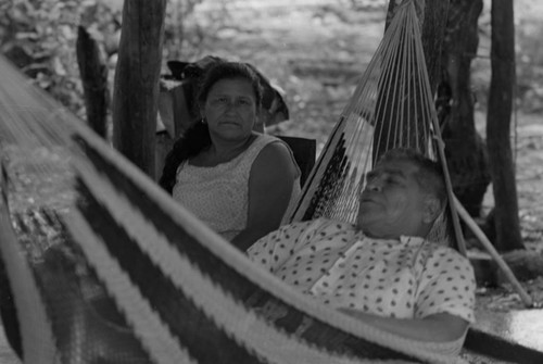 Woman and children sitting outside, La Chamba, Colombia, 1975