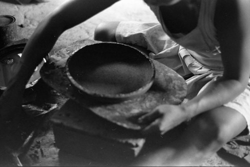 Woman making pottery, La Chamba, Colombia, 1975