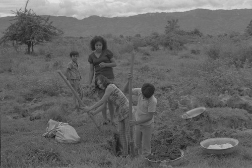 Woman extracting clay, La Chamba, Colombia, 1978