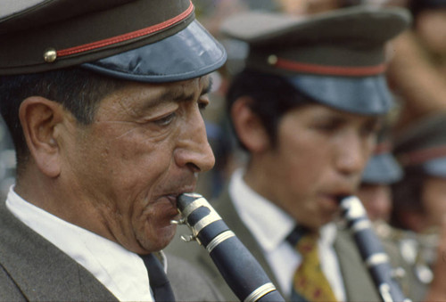 Performing at the Blacks and Whites Carnival, Nariño, Colombia, 1979