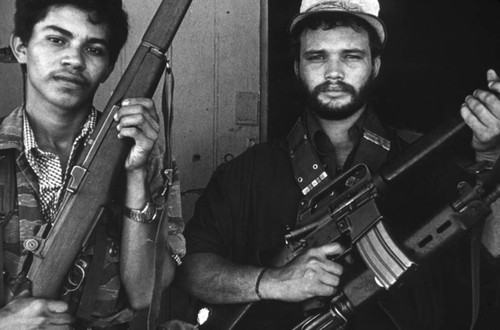 Portrait of two Sandinistas, Nicaragua, 1979