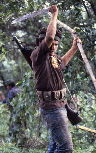 Sandinista with machete, Nicaragua, 1979