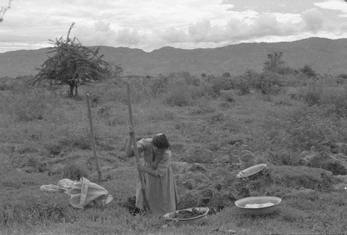 Woman extracting clay, La Chamba, Colombia, 1975