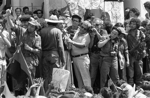 Sandinista official at a rally, Managua, 1979