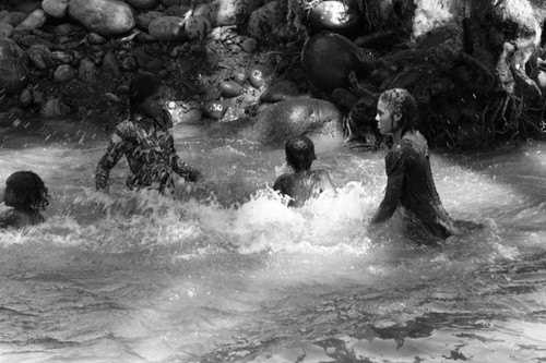 Women and children in river, La Guajira, Colombia, 1976