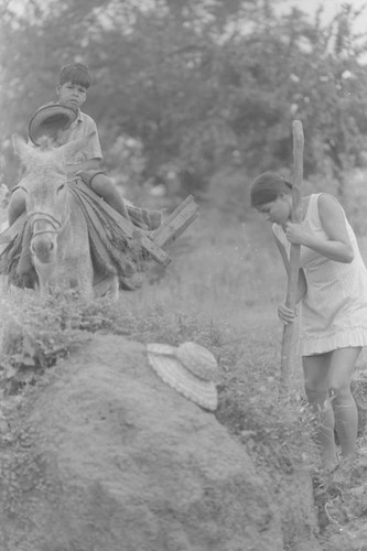 Woman extracting clay, La Chamba, Colombia, 1975