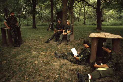 Survival school students learn first aid techniques, Liberal, 1982