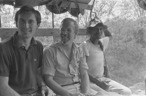 Richard Cross traveling on a truck, Cartagena Province, ca. 1978