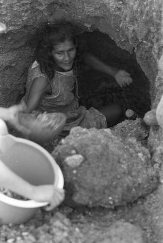 Women extracting clay, La Chamba, Colombia, 1975