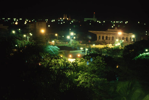 Nighttime cityscape, Nicaragua, 1979