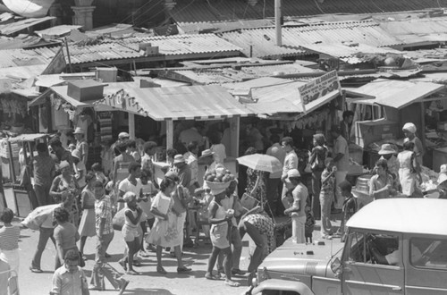 A busy market, Cartagena, 1977