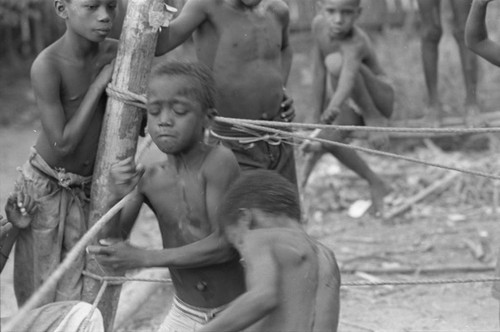 Children boxing, San Basilio del Palenque, ca. 1978