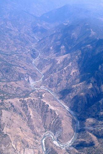 Aerial view of the mountainous landscape, Guatemala, 1982