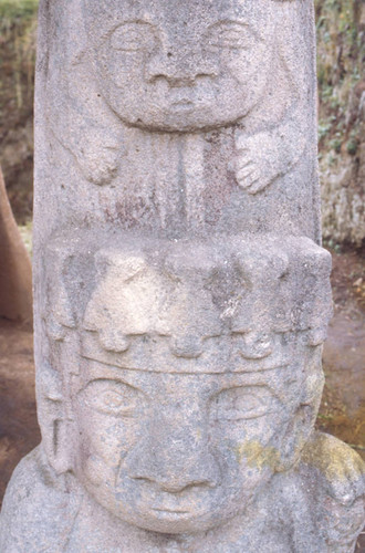 Double guardian stone statue, San Agustín, Colombia, 1975