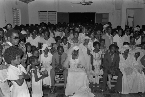 Wedding couples inside church, San Basilio del Palenque, ca. 1978