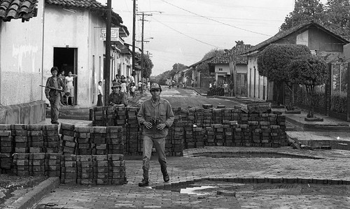 Sandinistas near barricade, Nicaragua, 1979