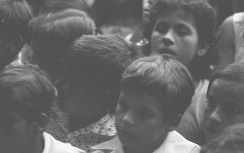 Kids in the schoolyard, La Chamba, Colombia, 1975