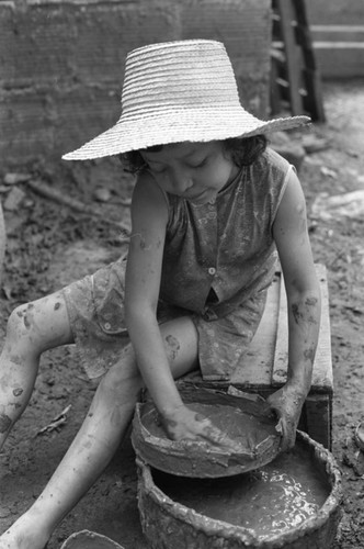 Artisan at work, La Chamba, Colombia, 1975