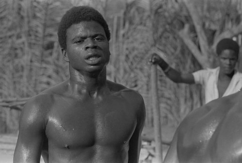 Boxer inside ring, San Basilio de Palenque, ca. 1978