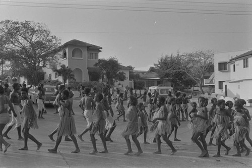 Girls and boys performing at carnival, Barranquilla, ca. 1978